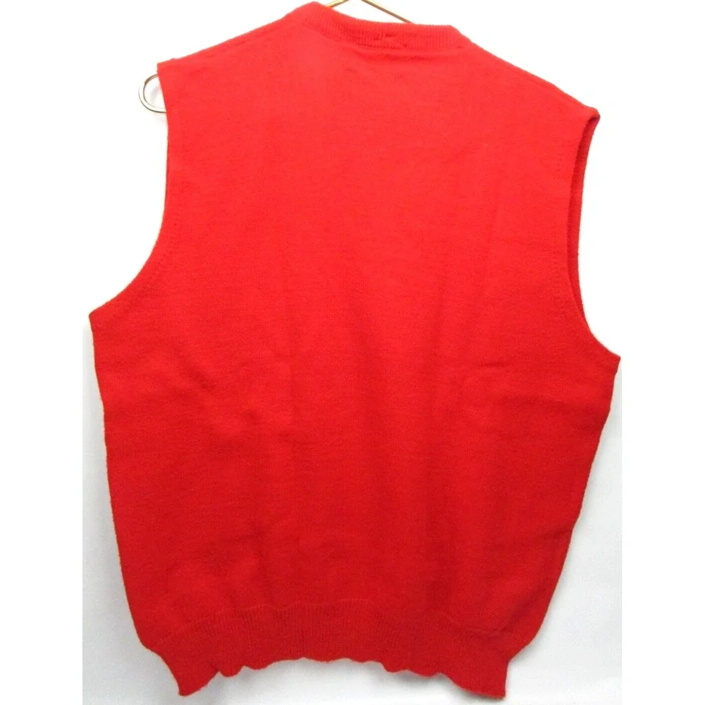 Vintage‎ Royal Jeff Golf . Sweater Vest XL Jeff Lamb Virgin Lambs wool Red